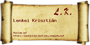 Lenkei Krisztián névjegykártya